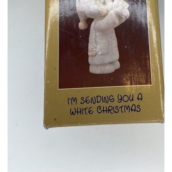 VTG NWB Enesco Precious Moments I'm Sending You a White Christmas Ornament 3.5" - Picture 6 of 11